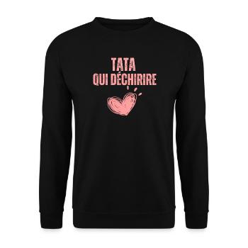 Auntie who tears - Unisex Sweatshirt - black - Front - Alina (178cm) & Michal (187cm)