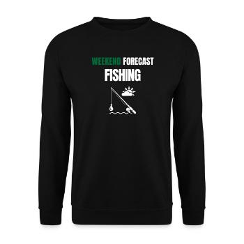 Weekend Forecast Fishing – Angeln Design - Unisex Sweatshirt - black - Front - Alina (178cm) & Michal (187cm)