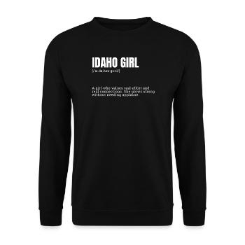 Idaho Girl Strength Statement - Unisex Sweatshirt - black - Front - Alina (178cm) & Michal (187cm)