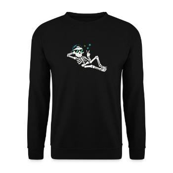 Casual skeleton in sunglasses - Unisex Sweatshirt - black - Front - Alina (178cm) & Michal (187cm)