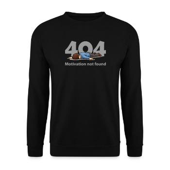 Motivation Not Found – Error 404 - Unisex Sweatshirt - black - Front - Alina (178cm) & Michal (187cm)
