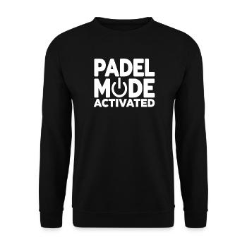 Padel Fashion Activated Power Button Sport Style - Unisex Sweatshirt - black - Front - Alina (178cm) & Michal (187cm)