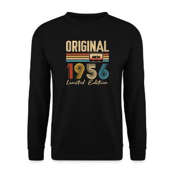 70th birthday, 70 years, original 1956 - Unisex Sweatshirt - black - Front - Alina (178cm) & Michal (187cm)
