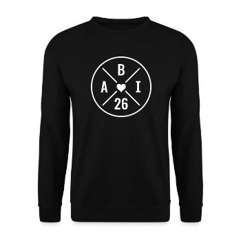 Abi 26 - Schulabschluss - Abschluss - Abitur 2026 - Unisex Pullover - Schwarz - Vorne - Alina (178cm) & Michal (187cm)