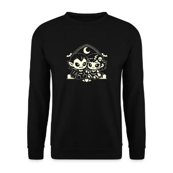 Nocturnal adorable vampire duo - Unisex Sweatshirt - black - Front - Alina (178cm) & Michal (187cm)