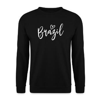 Brasilien Herz Frauen lieben Brasilien - Unisex Pullover - Schwarz - Vorne - Alina (178cm) & Michal (187cm)