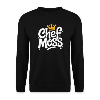 Chefmoss with Crown – Cool Chefin Design - Unisex Sweatshirt - black - Front - Alina (178cm) & Michal (187cm)