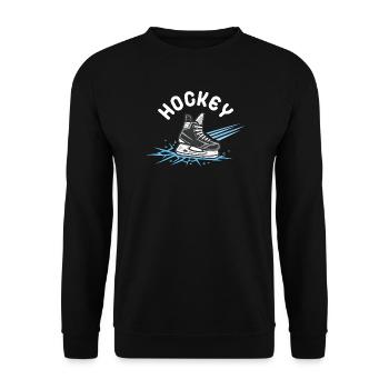Hockey Skate– Eishockey Fan - Unisex Sweatshirt - black - Front - Alina (178cm) & Michal (187cm)