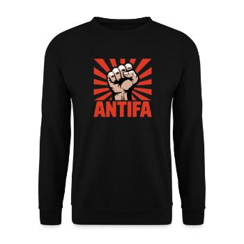 Antifa - Antifascist Merch - Unisex Sweatshirt - black - Front - Alina (178cm) & Michal (187cm)