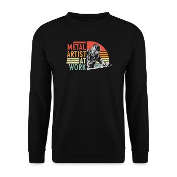 Artiste métal au travail - Sweat-shirt Unisexe - noir - Devant - Alina (178cm) & Michal (187cm)