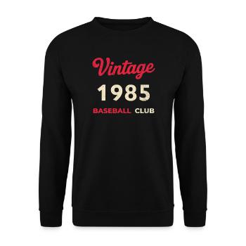 Année 1985 – Année de naissance rétro du club de baseball - Sweat-shirt Unisexe - noir - Devant - Alina (178cm) & Michal (187cm)