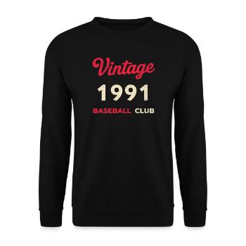 Année 1991 – Année de naissance rétro du club de baseball - Sweat-shirt Unisexe - noir - Devant - Alina (178cm) & Michal (187cm)