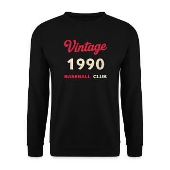 Vintage 1990 – Année de naissance rétro du club de baseball - Sweat-shirt Unisexe - noir - Devant - Alina (178cm) & Michal (187cm)