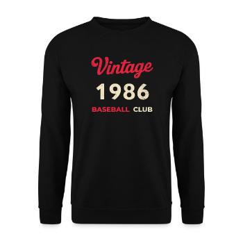 Vintage 1986 – Baseball Club Retro Birth Year - Unisex Sweatshirt - black - Front - Alina (178cm) & Michal (187cm)