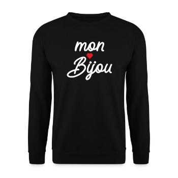 Mon Bijou Coeur Script - Sweat-shirt Unisexe - noir - Devant - Alina (178cm) & Michal (187cm)