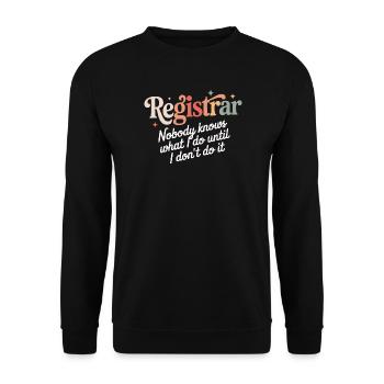 Proud school secretary heart of school office everyday life - Unisex Sweatshirt - black - Front - Alina (178cm) & Michal (187cm)