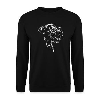 Cesky Terrier Silhouette Chien Wilsigns - Sweat-shirt Unisexe - noir - Devant - Alina (178cm) & Michal (187cm)
