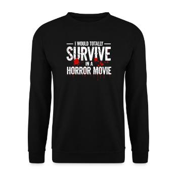 Gruselige Horrorfilm-Fans Halloween-Horrorfilm - Unisex Pullover - Schwarz - Vorne - Alina (178cm) & Michal (187cm)
