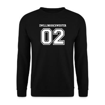 Zwillingsschwester Zwilling Schwestern Mädchen 02 - Unisex Pullover - Schwarz - Vorne - Alina (178cm) & Michal (187cm)