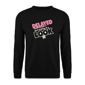 Anxiété liée au voyage, humour à l’aéroport, chaos à l’aéroport, c’est - Sweat-shirt Unisexe - noir - Devant - Alina (178cm) & Michal (187cm)