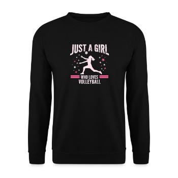 Citation d’une fille adore le volley-ball - Sweat-shirt Unisexe - noir - Devant - Alina (178cm) & Michal (187cm)