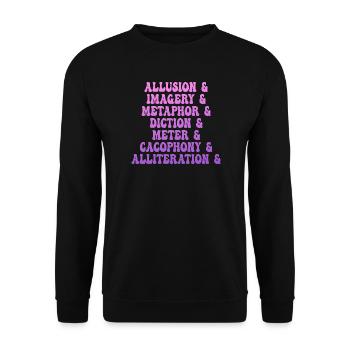 Literary Devices Montage - Unisex Sweatshirt - black - Front - Alina (178cm) & Michal (187cm)