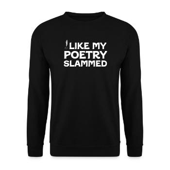 Bold Quill Poetry Slam Graphic Tee - Unisex Sweatshirt - black - Front - Alina (178cm) & Michal (187cm)