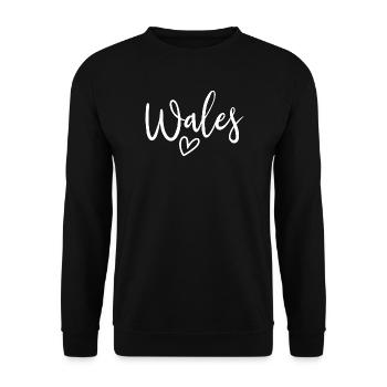 Cœur du Pays de Galles Amour des Femmes du Pays de Galles - Sweat-shirt Unisexe - noir - Devant - Alina (178cm) & Michal (187cm)
