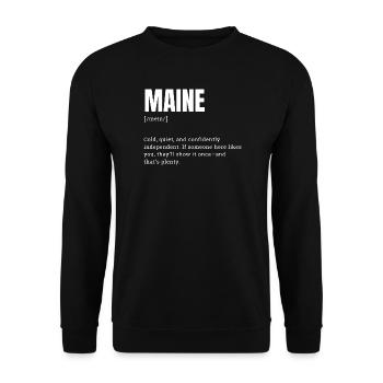 Maine Bold Typo Contrast - Unisex Sweatshirt - black - Front - Alina (178cm) & Michal (187cm)