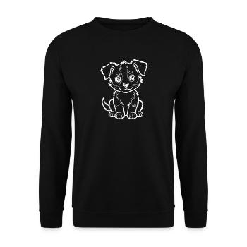 Cuddly Doodle Dog Outline - Unisex Sweatshirt - black - Front - Alina (178cm) & Michal (187cm)