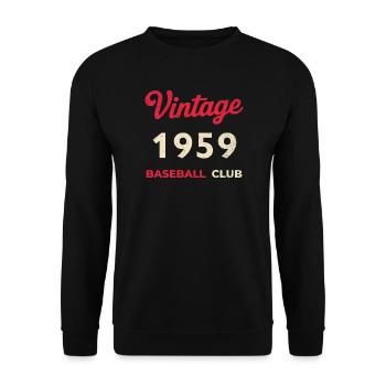 Millésime 1959 – Année de naissance rétro du club de baseball - Sweat-shirt Unisexe - noir - Devant - Alina (178cm) & Michal (187cm)
