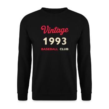 Millésime 1993 – Année de naissance rétro du club de baseball - Sweat-shirt Unisexe - noir - Devant - Alina (178cm) & Michal (187cm)