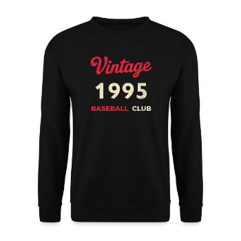 Millésime 1995 – Année de naissance rétro du club de baseball - Sweat-shirt Unisexe - noir - Devant - Alina (178cm) & Michal (187cm)
