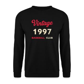 Vintage 1997 – Baseball Club Retro Birth Year - Unisex Sweatshirt - black - Front - Alina (178cm) & Michal (187cm)