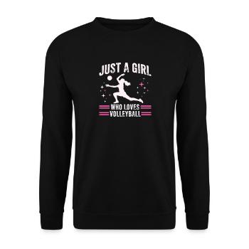 Citation d’une fille adore le volley-ball - Sweat-shirt Unisexe - noir - Devant - Alina (178cm) & Michal (187cm)