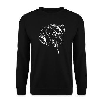 Chiens silhouette de Coonhound noirs et beiges Wilsigns - Sweat-shirt Unisexe - noir - Devant - Alina (178cm) & Michal (187cm)