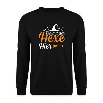 Halloween, je suis là avec la sorcière - Sweat-shirt Unisexe - noir - Devant - Alina (178cm) & Michal (187cm)