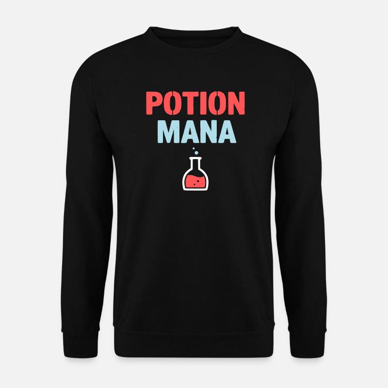 Potion Mana Text Gaming - Unisex Pullover - Schwarz