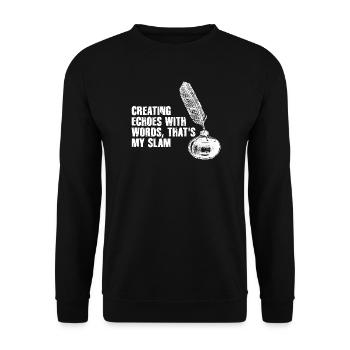 Quill Echoes Slam Poetry - Unisex Sweatshirt - black - Front - Alina (178cm) & Michal (187cm)