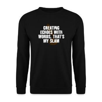 Slam Poetry Guitar Echoes - Unisex Sweatshirt - black - Front - Alina (178cm) & Michal (187cm)