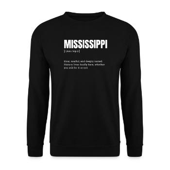 Mississippi Bold Monochrome Logo - Unisex Sweatshirt - black - Front - Alina (178cm) & Michal (187cm)