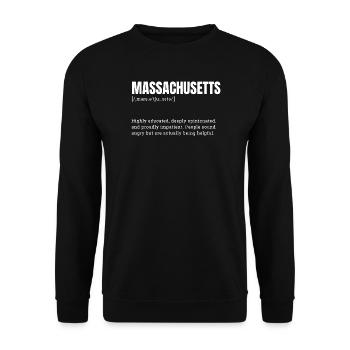 Faute de frappe grand format du Massachusetts - Sweat-shirt Unisexe - noir - Devant - Alina (178cm) & Michal (187cm)