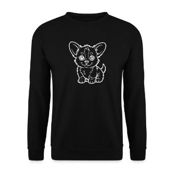 Chihuahua Linienkawaii Hund - Unisex Pullover - Schwarz - Vorne - Alina (178cm) & Michal (187cm)