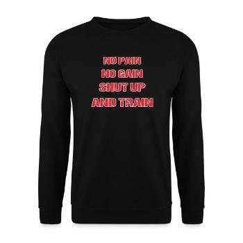 No Pain Shut up - Unisex Sweatshirt - black - Front - Alina (178cm) & Michal (187cm)