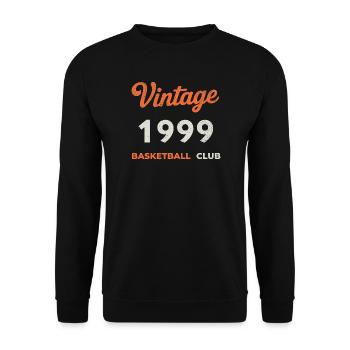 Vintage 1999 – Basketball Club Retro Birth Year - Unisex Sweatshirt - black - Front - Alina (178cm) & Michal (187cm)