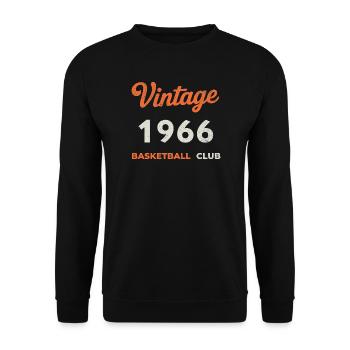 Vintage 1966 – Basketball Club Retro Geburtsjahr - Unisex Pullover - Schwarz - Vorne - Alina (178cm) & Michal (187cm)