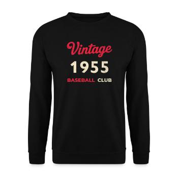 Millésime 1955 – Année de naissance rétro du club de baseball - Sweat-shirt Unisexe - noir - Devant - Alina (178cm) & Michal (187cm)