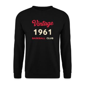 Millésime 1961 – Année de naissance rétro du club de baseball - Sweat-shirt Unisexe - noir - Devant - Alina (178cm) & Michal (187cm)