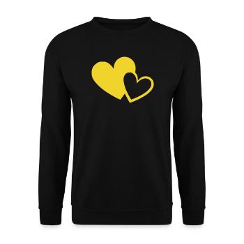 yellow heart yellow kbe hearts heart pattern - Unisex Sweatshirt - black - Front - Alina (178cm) & Michal (187cm)