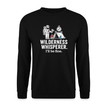 Wilderness Whisperer Camping Adventure - Unisex Sweatshirt - black - Front - Alina (178cm) & Michal (187cm)